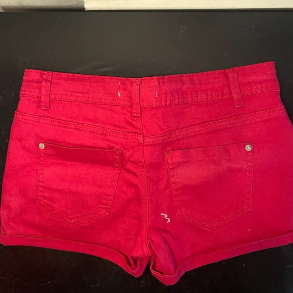 Red Jean shorts - Picture 4 of 5